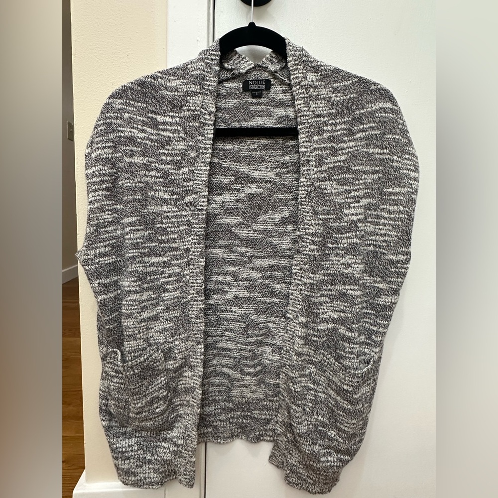 Nollie Gray and White Women's Cardigan Sweater